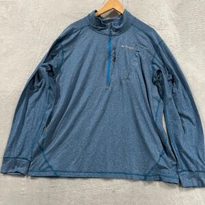 Columbia Titanium Shirt Mens 2XL Blue Long Sleeve Performance 1/4 Zip